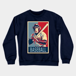 Chimpanzee Baseball Player HOPE Crewneck Sweatshirt